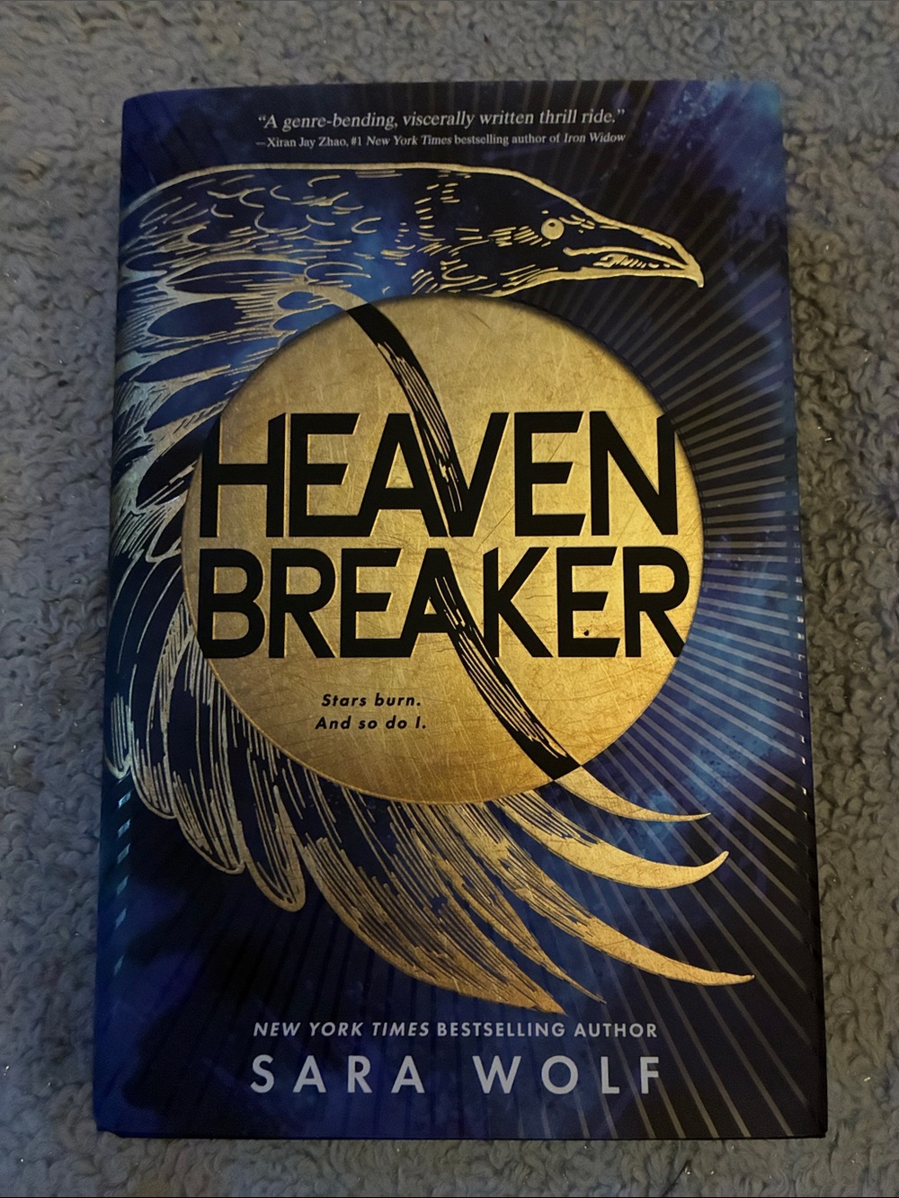 Heaven Breaker by Sara Wolf - Gold & Navy Hardcover